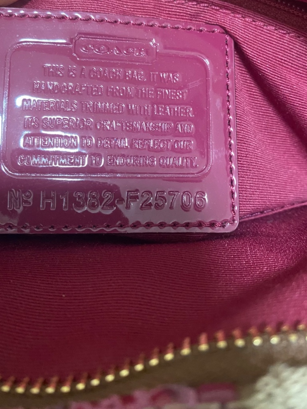 Coach Signature Stripe Python Print Color Raspberry F25706 Bag - Picture 6 of 11